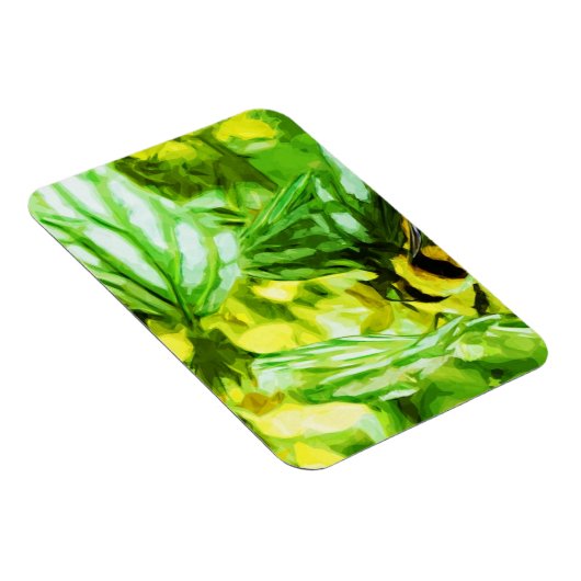 Honey Bee Ansammlung Pollen Abstrakt Impressionism Magnet (Rechte Seite)