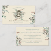 Honey Bee Apiary Floral Rustic Ivory Visitenkarte (Vorne/Hinten)