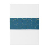 Honey Bee Aquamarin Gold Einladung Bauchband Einladungsbanderole (Rückseitenbeispiel)