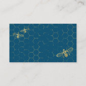 Honey Bee Aquamarin Gold Gift Registrierungskarte Begleitkarte (Rückseite)