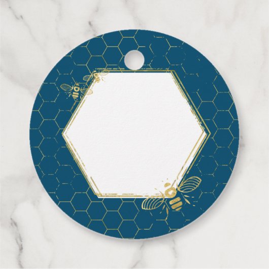 Honey Bee Aquamarin Gold Individuelle Name Wedding Geschenkanhänger (Rückseite)