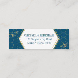 Honey Bee Aquamarin Gold Muster Custom Address Car Mini Visitenkarte