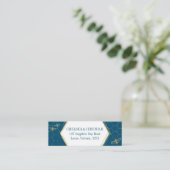 Honey Bee Aquamarin Gold Muster Custom Address Car Mini Visitenkarte (Stehend Vorderseite)