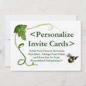 Honey Bee Art Custom Party Einladungen (Vorderseite)