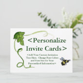 Honey Bee Art Custom Party Einladungen (Stehend Vorderseite)