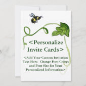 Honey Bee Art Custom Party Einladungen (Rückseite)