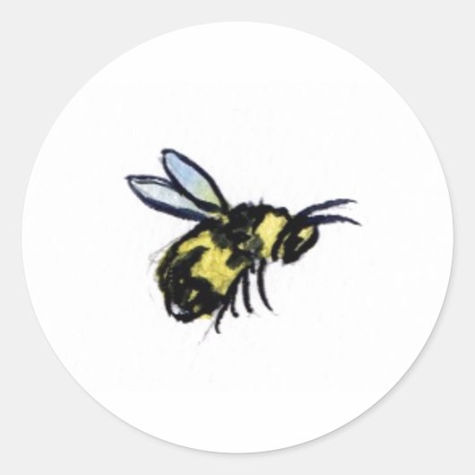 Honey Bee Art Painting Label Stickers (Vorderseite)