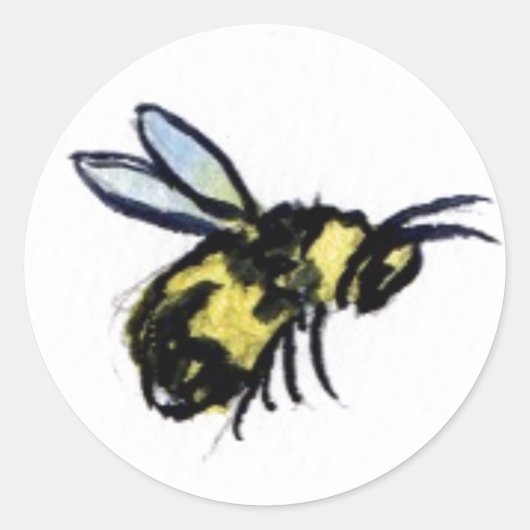Honey Bee Art Painting Label Stickers (Vorderseite)