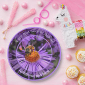 Honey Bee Aster Blume Natur Personalisiertes Party Pappteller (Party)