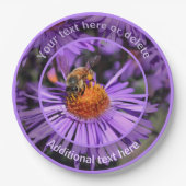 Honey Bee Aster Blume Natur Personalisiertes Party Pappteller (Vorderseite)