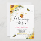 Honey Bee Baby Dusche Sonnenblumen Mami zu sein Einladung (Vorderseite)