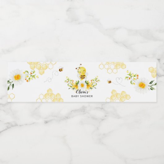 Honey Bee Baby Dusche Wasserflasche Etikett (Einzelnes Label)