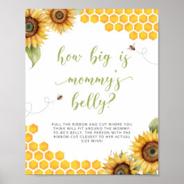 Honey Bee Baby Dusche wie groß ist Mama's Bauch Poster