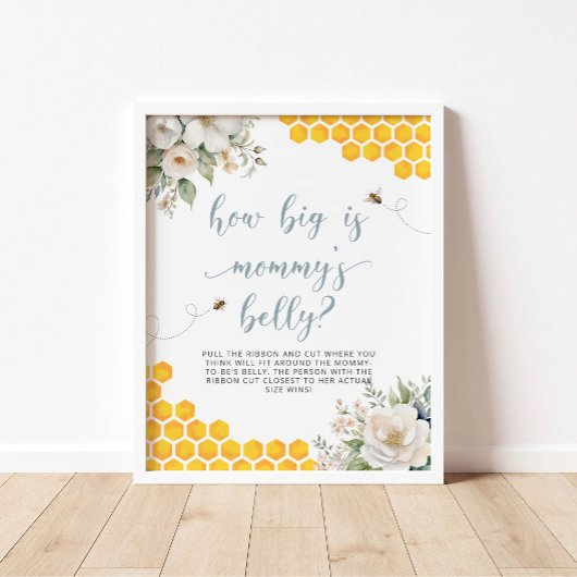 Honey Bee Baby Dusche wie groß ist Mama's Bauch Poster