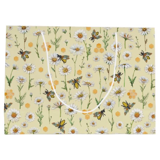 Honey Bee Baby Shooting Bag | Hummelmuster Große Geschenktüte (Rückseite)