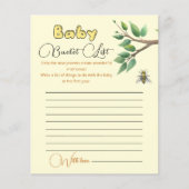 Honey Bee Baby Shooting Bucket List (Vorderseite)