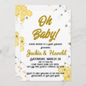Honey Bee Baby Shower 12x18 Einladung (Vorne/Hinten)