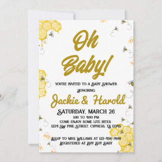 Honey Bee Baby Shower 12x18 Einladung
