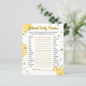 Honey Bee Baby Shower Animal Baby Names Game (Stehend Vorderseite)