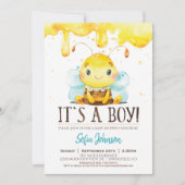 Honey Bee Baby Shower Boy Einladung (Vorderseite)