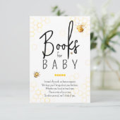 Honey Bee Baby Shower Buchanfrage Begleitkarte (Stehend Vorderseite)