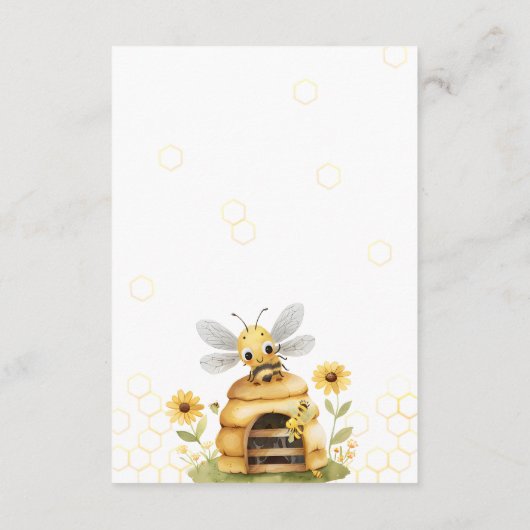 Honey Bee Baby Shower Buchanfrage Begleitkarte (Rückseite)