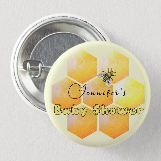 Honey Bee Baby Shower Button