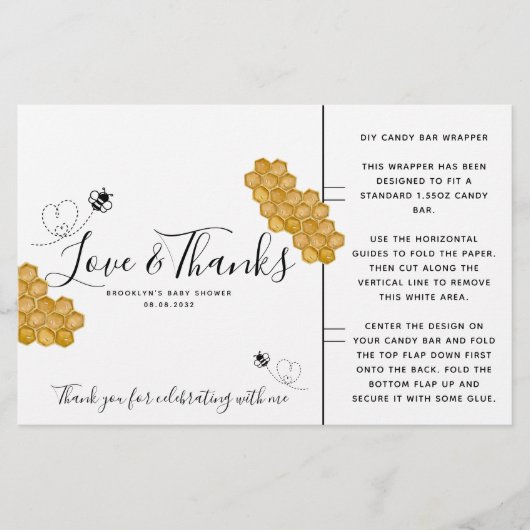 Honey Bee Baby Shower Candy Bar Wrapper (Vorderseite)