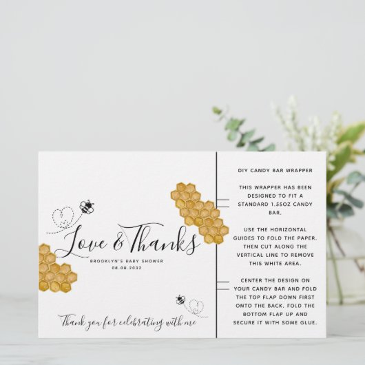 Honey Bee Baby Shower Candy Bar Wrapper (Stehend Vorderseite)