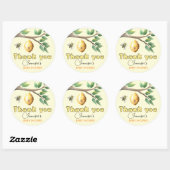 Honey Bee Baby Shower Classic Round Sticker (Blatt)