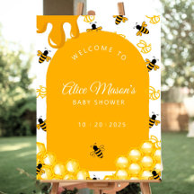 Honey Bee Baby Shower Mommy Bee Welcome Poster