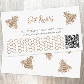 Honey Bee Baby Shower QR Code Geschenkregister Begleitkarte