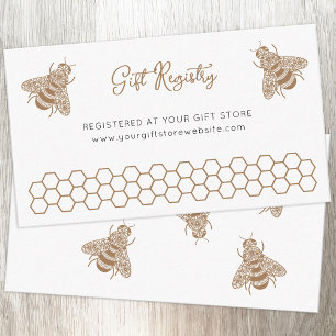 Honey Bee Baby Shower - Registrierung Begleitkarte