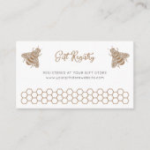 Honey Bee Baby Shower - Registrierung Begleitkarte (Vorderseite)