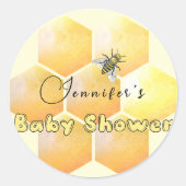 Honey Bee Baby Shower Runder Aufkleber (Vorderseite)
