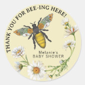 Honey Bee Baby Shower Sticker | Aquarellblume (Vorderseite)
