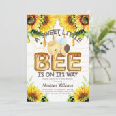 Honey Bee Baby Shower Super Niedlich Einladung (Stehend Vorderseite)