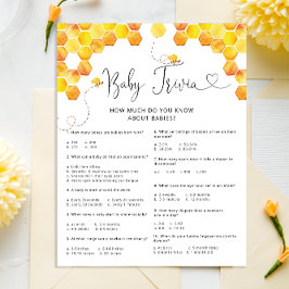 Honey Bee Baby Shower Trivia Game