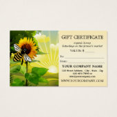 Honey Bee Bauern Market Gift Certificate (Rückseite)