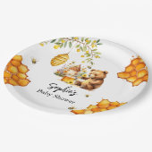 Honey Bee Bear Baby Shower Pappteller (Schrägansicht)