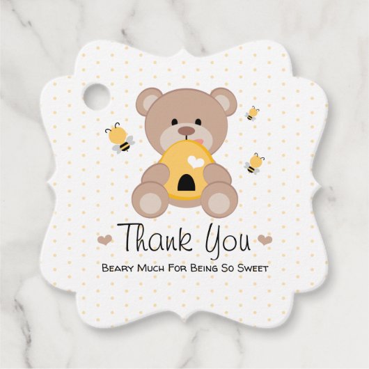 Honey Bee Bear Vielen Dank für Ihre Unterstützung Geschenkanhänger (Vorderseite)