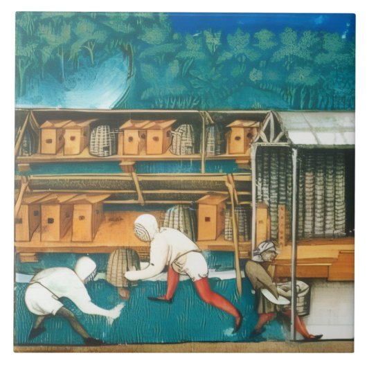 HONEY BEE / BEEKEEPER BEEKEEPING MONOGRAM FLIESE (Vorderseite)