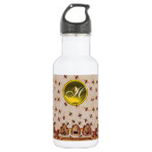 HONEY BEE, BEEKEEPER, Gemstone Monogramm Trinkflasche (Vorderseite)