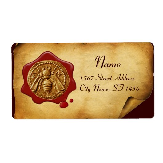 HONEY BEE, BEEKEEPER ROTES WAX SIEGEL, Braunes Per (Vorne)