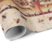 HONEY BEE ,BEEKEEPING -BEEKEEPER LIEFERANTEN GESCHENKPAPIER (Rolleneckpunkt)