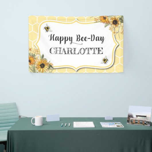 Honey Bee Birthday Banner Party Hintergrund (Messeveranstaltung)