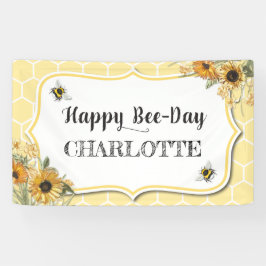 Honey Bee Birthday Banner Party Hintergrund