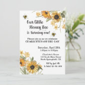 Honey Bee Birthday Einladung (Stehend Vorderseite)