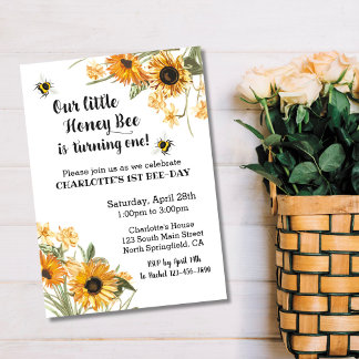 Honey Bee Birthday Einladung