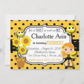 Honey Bee Birthday Einladung (Vorderseite)